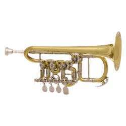 JP154 Trumpet John Packer Piccolo Bb/A  - lacquer 4 rotor w/case