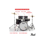 RS525SCC#31 Drum Set Pearl Roadshow w/Cymbals5pc 22 bass 16 floor 10/12 tomsw/hardware